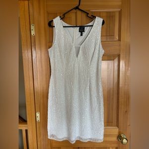 White beaded sheath dress